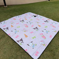 Matcha x Kawaii Friends Sippin Pretty Collab Print Picnic Mat Blanket  with Carrying Straps By Shop Haven Mae