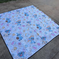 Blue Alien Beach Picnic Mat + Sand Design Carrying Straps By Shop Haven Mae