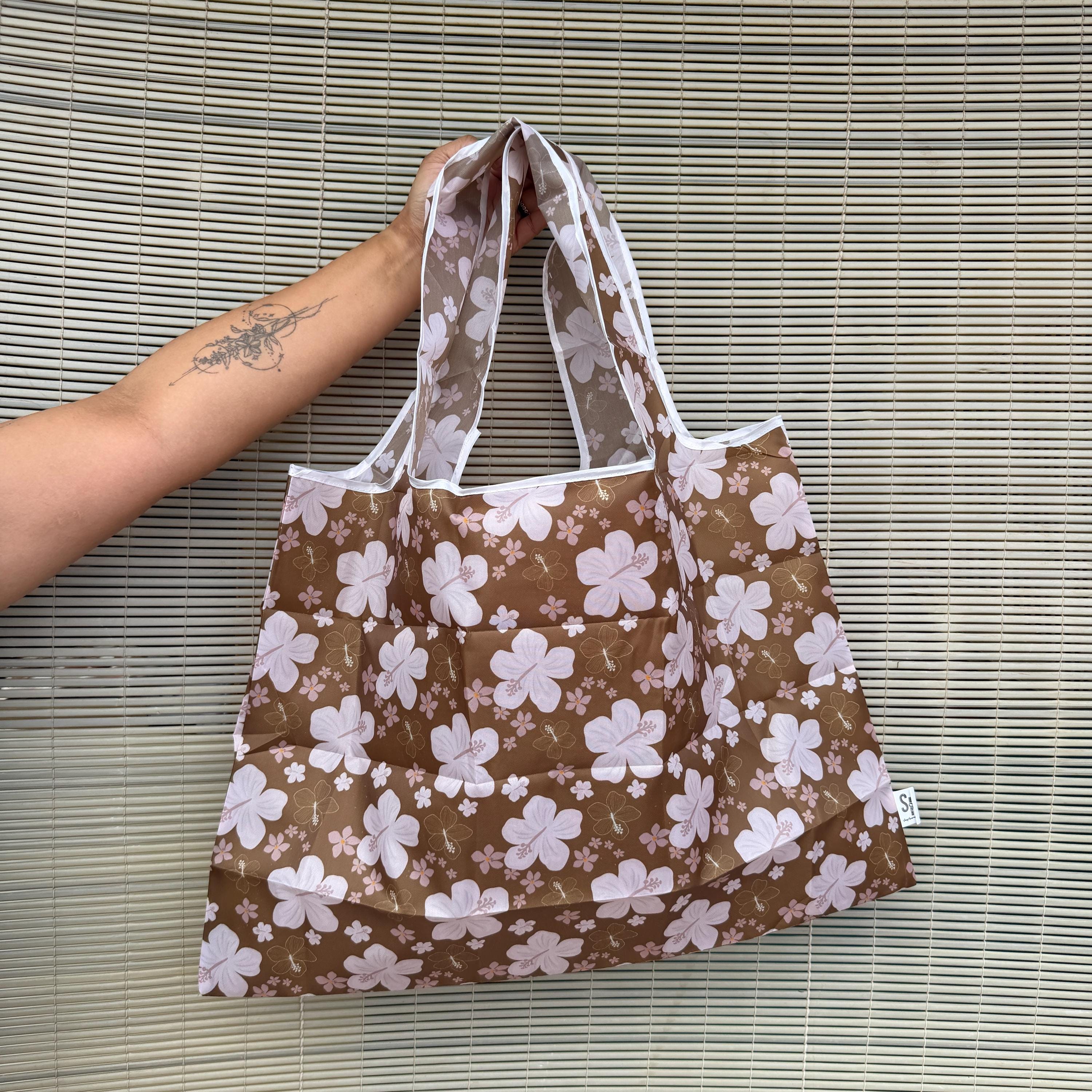 Mandini Made x Mini Market Collective Brown Pua Daydream Reusable Folding Bags