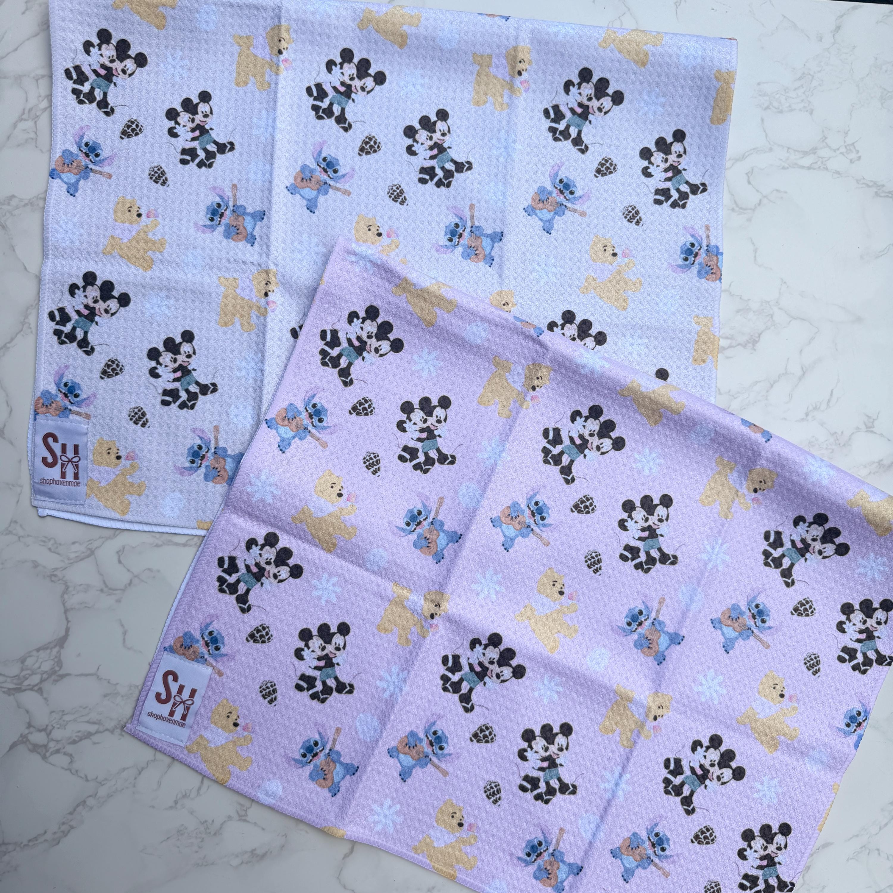 Hebrew Magical Friends Pink or Cream Magical Friends Hebrew Cone Print Microfiber Kitchen Towel Cute Decoration Shop Haven Mae
