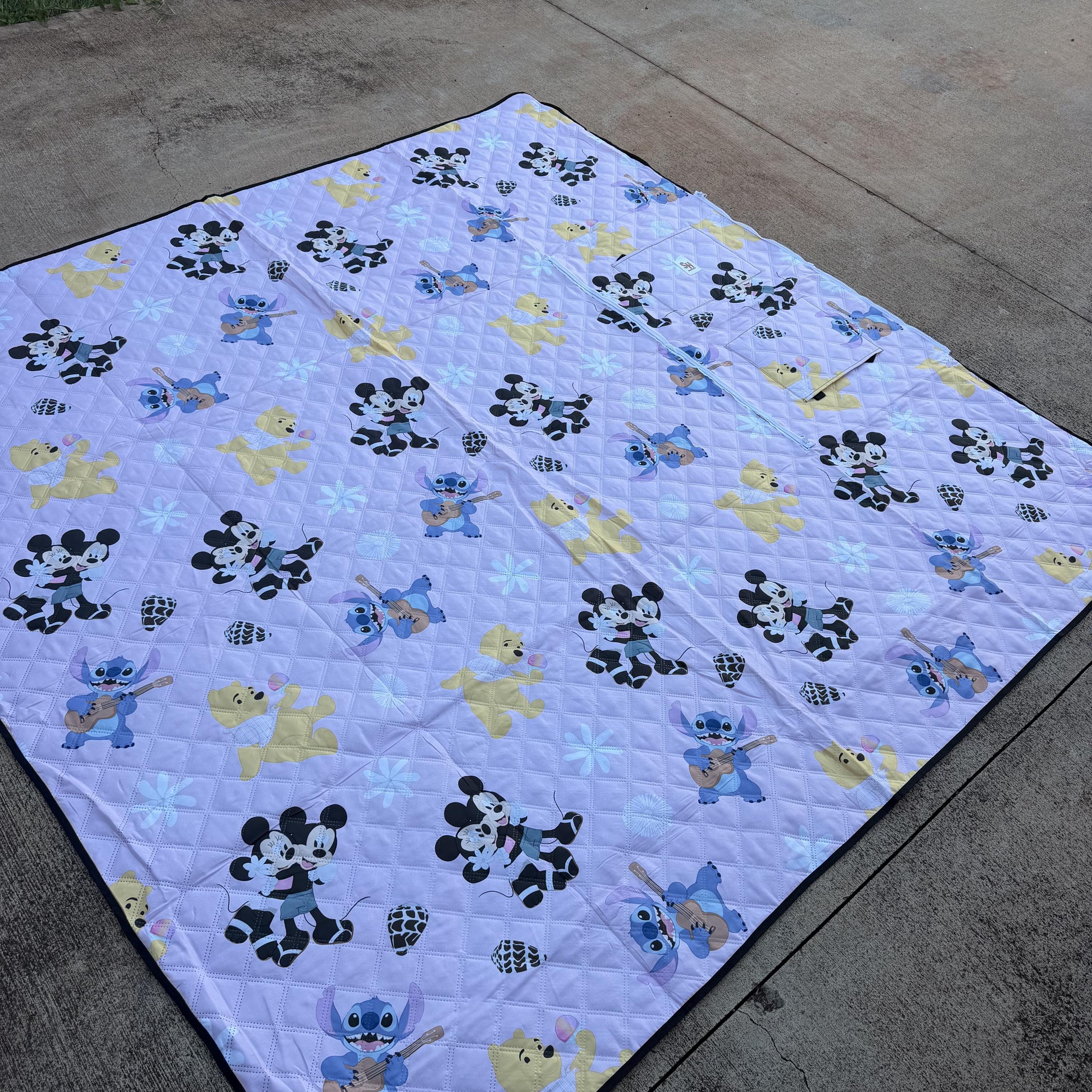 Hebrew Magical Friends Picnic Mat Pink Magical Friends Hebrew Cone Design Carrying Straps By Shop Haven Mae
