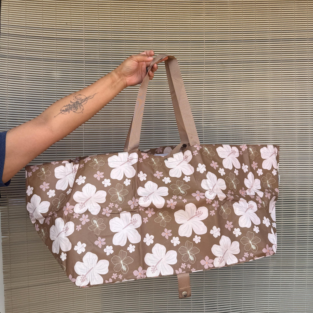 Mandini Made x Mini Market Collective Brown Pua Daydream LARGE Foldie Bag Shop Haven Mae Tote Bag