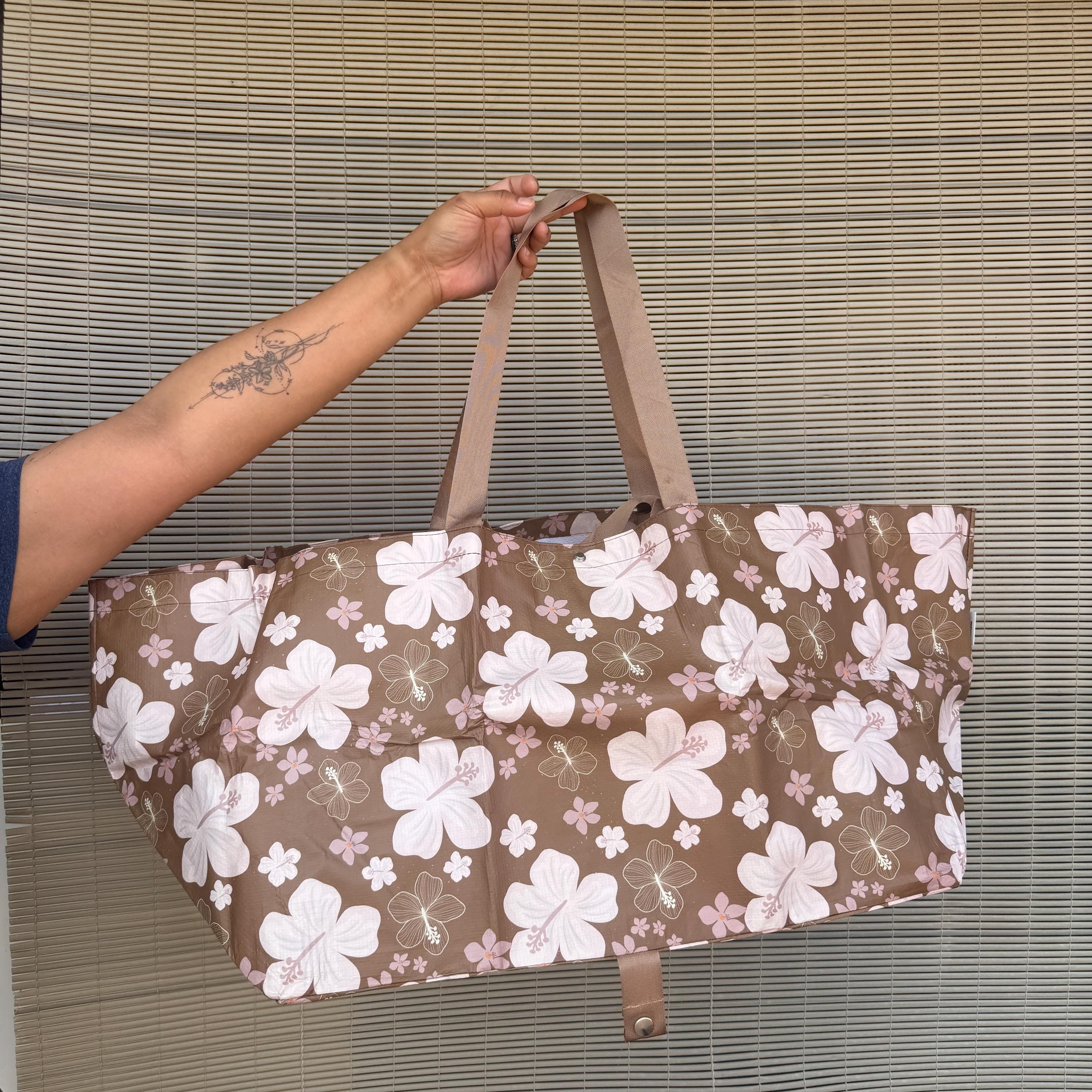 Mandini Made x Mini Market Collective Brown Pua Daydream LARGE Foldie Bag Shop Haven Mae Tote Bag