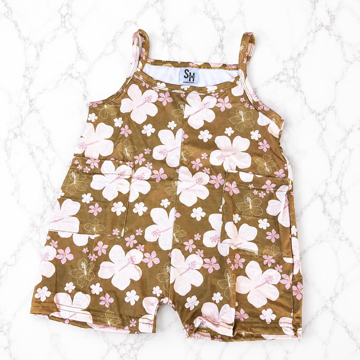 Brown Pua Daydream One Piece Romper (Milk Silk) Baby Girl Clothes Shop Haven Mae Exclusive